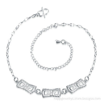Jenia Hot Sale Wholesale Infinity Charm Silver Plated Fancy Anklet